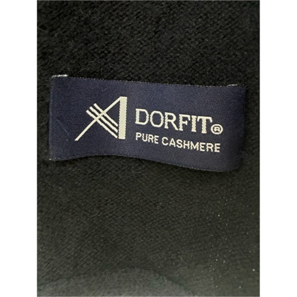 DORFIT Pure Cashmere Scarf Wrap Black Solid Oversized Luxury‎ Accessory - Picture 2 of 6